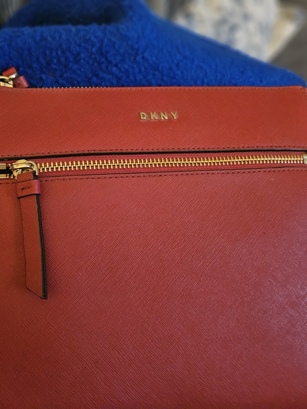 DKNY Red Saffiano Leather Crossbody Bag
